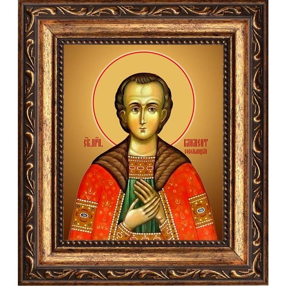 Климент Алфанов, Сокольницкий, Новгородский преподобный. Икона на холсте.