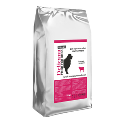 Delicana сухой полнорационный корм для взрослых собак круп пород, говядина с овощами, 18кг