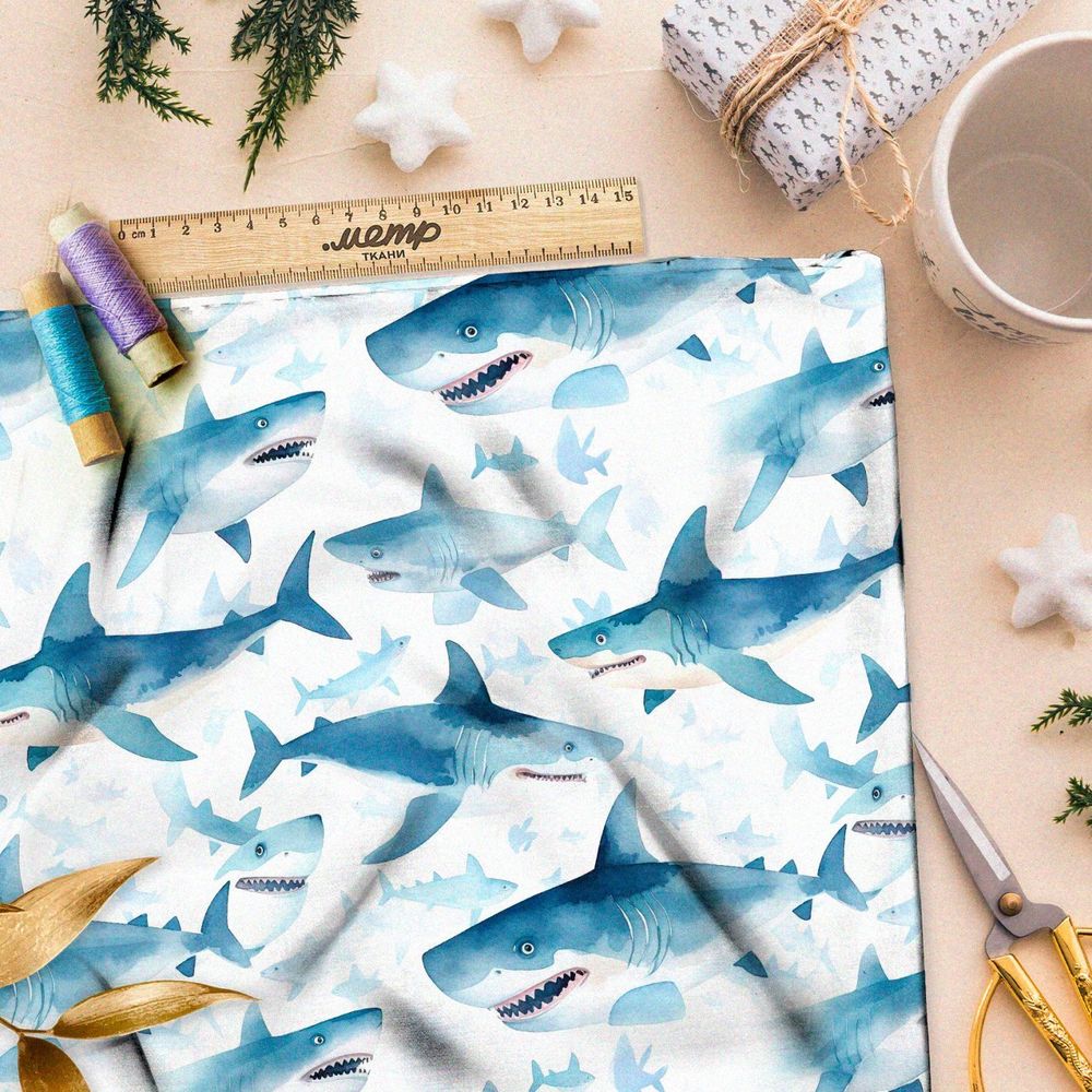 Ткань премиум мембрана стая акул