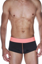 Черные трусы-хипсы на персиковом поясе (Размер: L-XL) (Цвет: персиковый с черным)