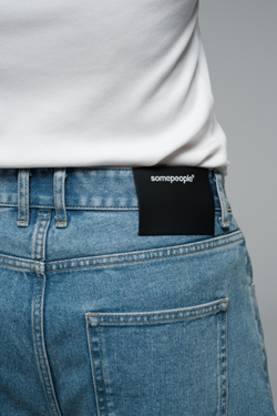 Джинсы широкие | light blue