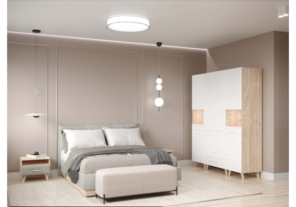 Шкаф Мариус М-01 дуб баррик / белый матовый