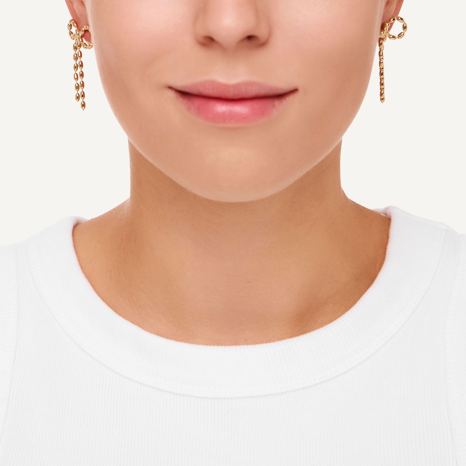 Серьги Stitched Bow Earrings – Gold