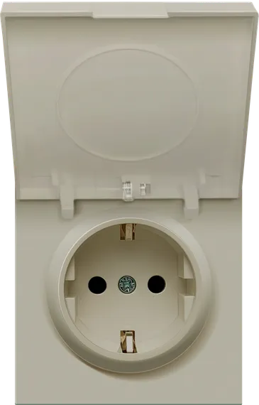 Donel R98 матовый кашемир накладка для розетки Schuko с большой крышкой, 16A 250 В~, серия DA