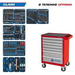 KING TONY (934-286AMR01) Набор инструментов 286 предметов, "CLAIM", в красной тележке