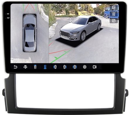 Магнитола для KIA Sorento 1 2006-2011 - FarCar BX3063M-360 монитор 9.5" 2K QLED на Android 13, 6Гб+128Гб, CarPlay, 4G SIM-слот, 4 камеры в комплекте