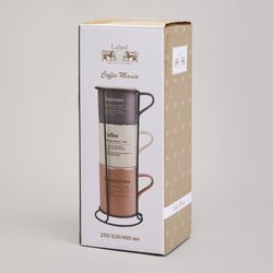 НАБОР КРУЖЕК LEFARD 3ШТ НА МЕТАЛ.ПОДСТАВКЕ 250/320/400МЛ