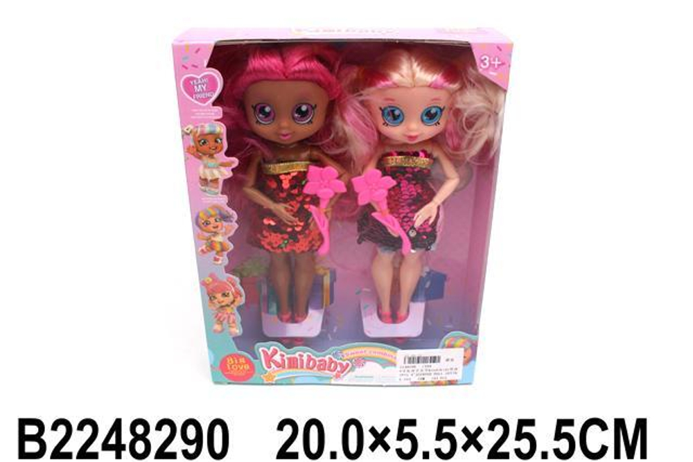 Кукла тип Модница 2шт на шарнирах 25см, коробка 194