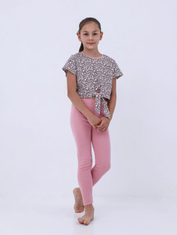 Блузка для девочки, модель №1, рост 110 см, белая с принтом "сердечки"