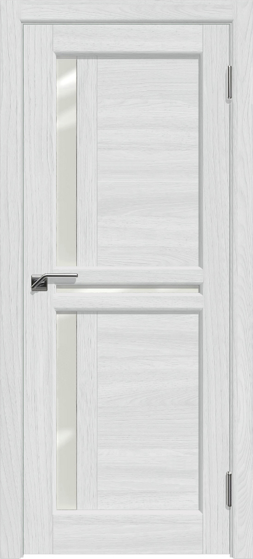 Межкомнатная дверь М-19 / Цвет Ясень белый / Стекло "Сатинато" / Двери Верда