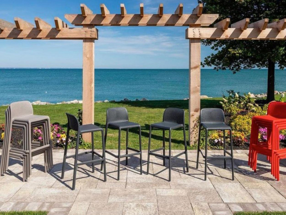 Стул пластиковый барный Nardi Lido, тортора