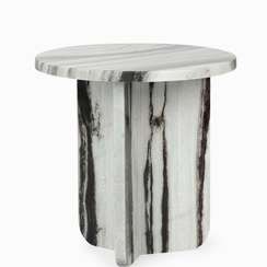 Кофейный стол Pia Ø41х41 см, черно-белый мрамор