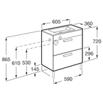 Тумба Debba 600 2 ящика, белый глянец/Раковина Debba Compact Unik 60, ZRU9307638