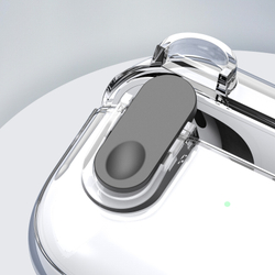 Прозрачный чехол с кнопкой черного цвета от Dux Ducis для наушников AirPods Pro 2, серия PECL Series Case, в комплекте с карабином