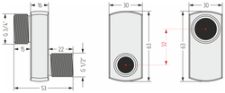 Эксцентрик Сунержа e 32 мм (G 1/2" НР х G 3/4" НР)