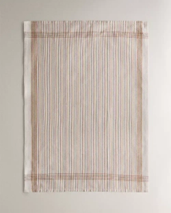 ZARA HOME КУХОННОЕ ПОЛОТЕНЦЕ В КОНТРАСТНУЮ ПОЛОСКУ (НАБОР ИЗ 2 ШТ.), ЗЕЛЕНЫЙ