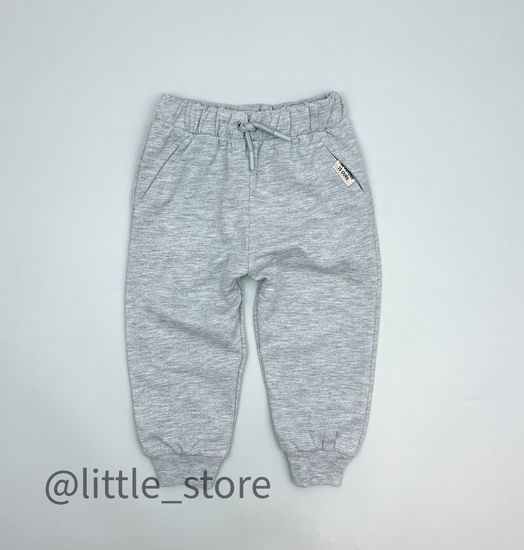 Джоггеры из футера(тонкого), Серый меланж