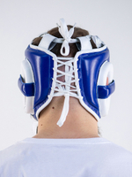 Шлем боксерский LEADERS LS BL/WH с бамперной защитой (сине-белый)