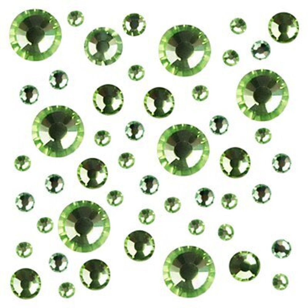 Стразы цветные микс размеров в баночке Peridot