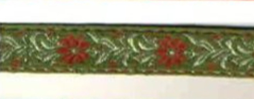 Тесьма жаккард, рис. 8763, ш. 1,8 см, зелёный