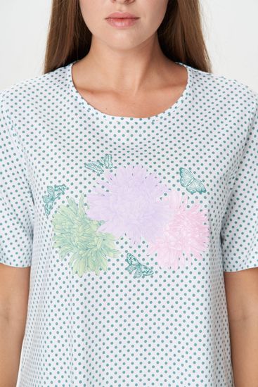 Ночная сорочка длиной ниже колена Лори с коротким рукавом S0191-F01 , белый