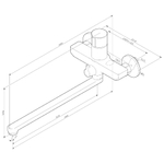 Смеситель для ванны и душа, нажимной TouchReel с длинным изливом AM.PM X-Joy F85A90500 Хром