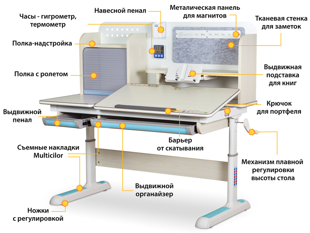 Комплект Mealux Winnipeg Multicolor BL (арт. BD-630 MG + BL + кресло Y-528 KBL)