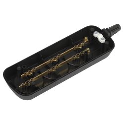 Колодка ЭРА KX-3-B 3 розетки без зазeмления черная