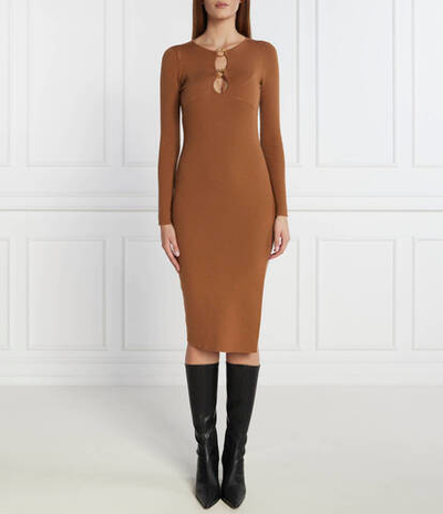 Хлопковое платье Леоне Pinko - светло-коричневый(101845 A15S)