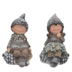 GAEM Фигурка декоративная "Мальчик/ Девочка, L10,5 W10 H18 см, 2в.