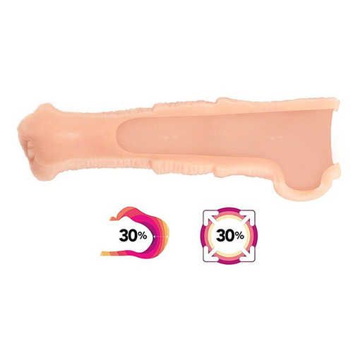 Телесная фантазийная насадка на член 17,6см с отверстием для мошонки Kokos Cock Sleeve Size M