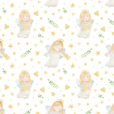 Милые ангелы, небеса. Крещение, Рождество, религиозный принт