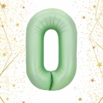 Шар фольгированный 32'/81см «Цифра «0» (зеленый)