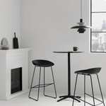 Стул полубарный Neo чёрный с чёрными ножками