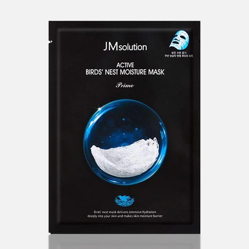 Ультратонкая тканевая маска с экстрактом ласточкиного гнезда JMSolution ACTIVE BIRD&#39;S NEST MOISTURE MASK PRIME