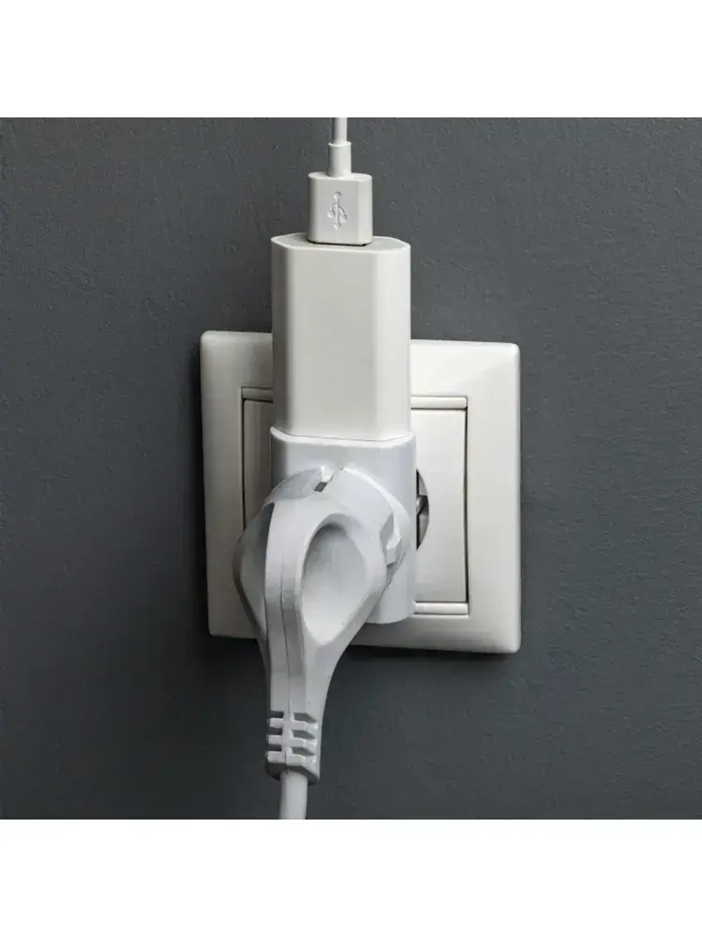 duwi Тройник для розетки компактный, белый 27401 8