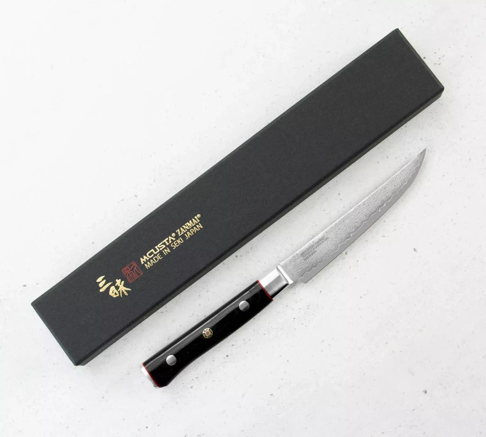 Mcusta Zanmai - Нож Zanmai Pro Zebra 11,5 см для стейков / артикул   HFZ-8020D  / GTIN 4964496963200