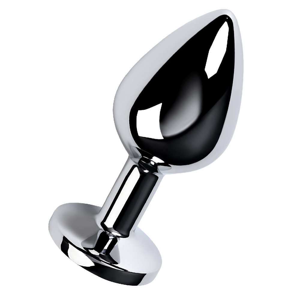 Анальная втулка с кристаллом Medium голубой 8 см