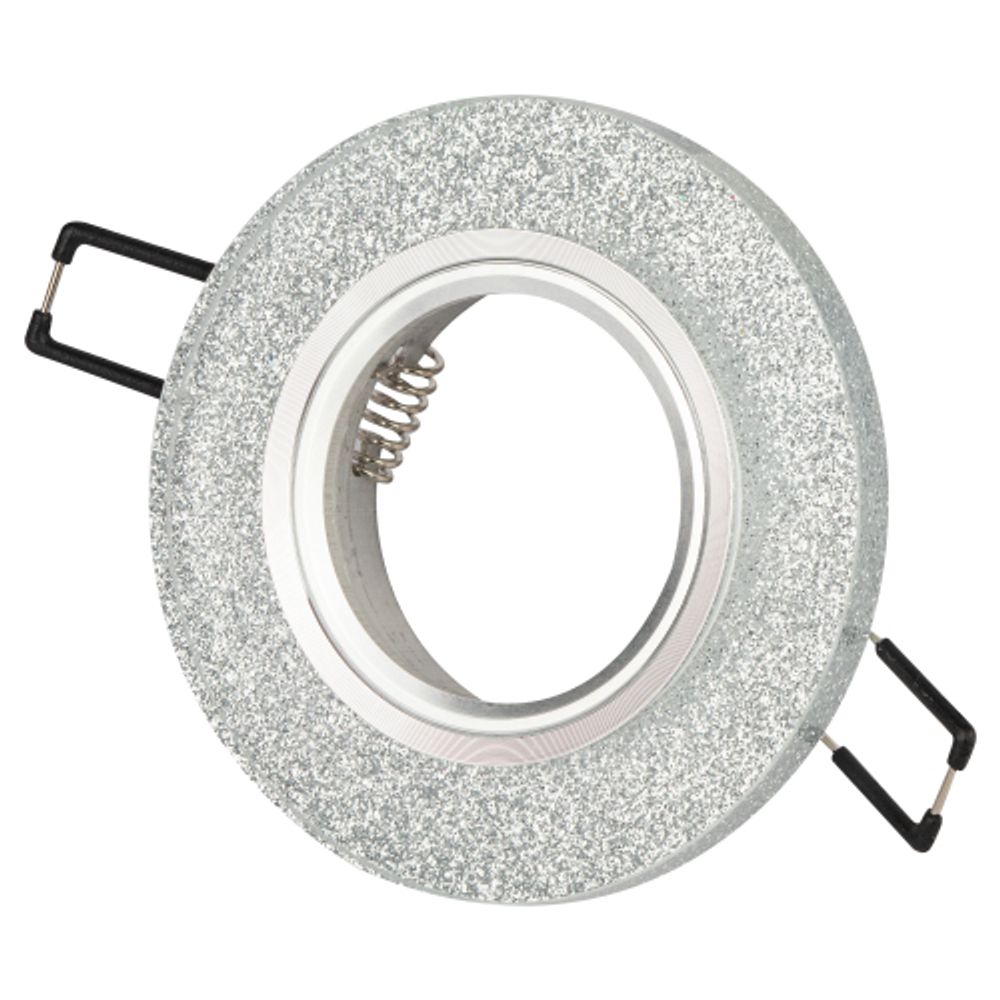 DK7 CH/SHSL Светильник ЭРА декор стекло круглое MR16,12V/220V, 50W, хром/серебряный блеск | Декоративные встраиваемые светильники