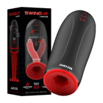 Автоматический вибромастурбатор 13,5см с эффектом нагрева и маятниковыми движениями JamyJob Heat Swing-R & Vibration Masturbator