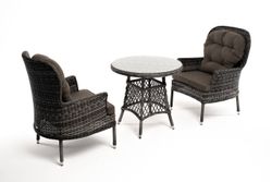 "Алиса" кофейный комплект из искусственного ротанга, цвет графит