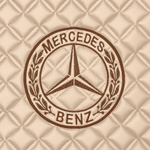 Ковры MERCEDES Actros с 2022 года (Китаец) ровный пол (экокожа, бежевый, бежевый кант, коричневая вышивка)