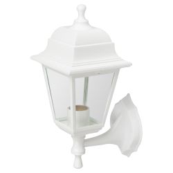 Садово-парковый светильник ЭРА НБУ 04-60-001 белый 4 гранный настенный IP44 Е27 max60Вт