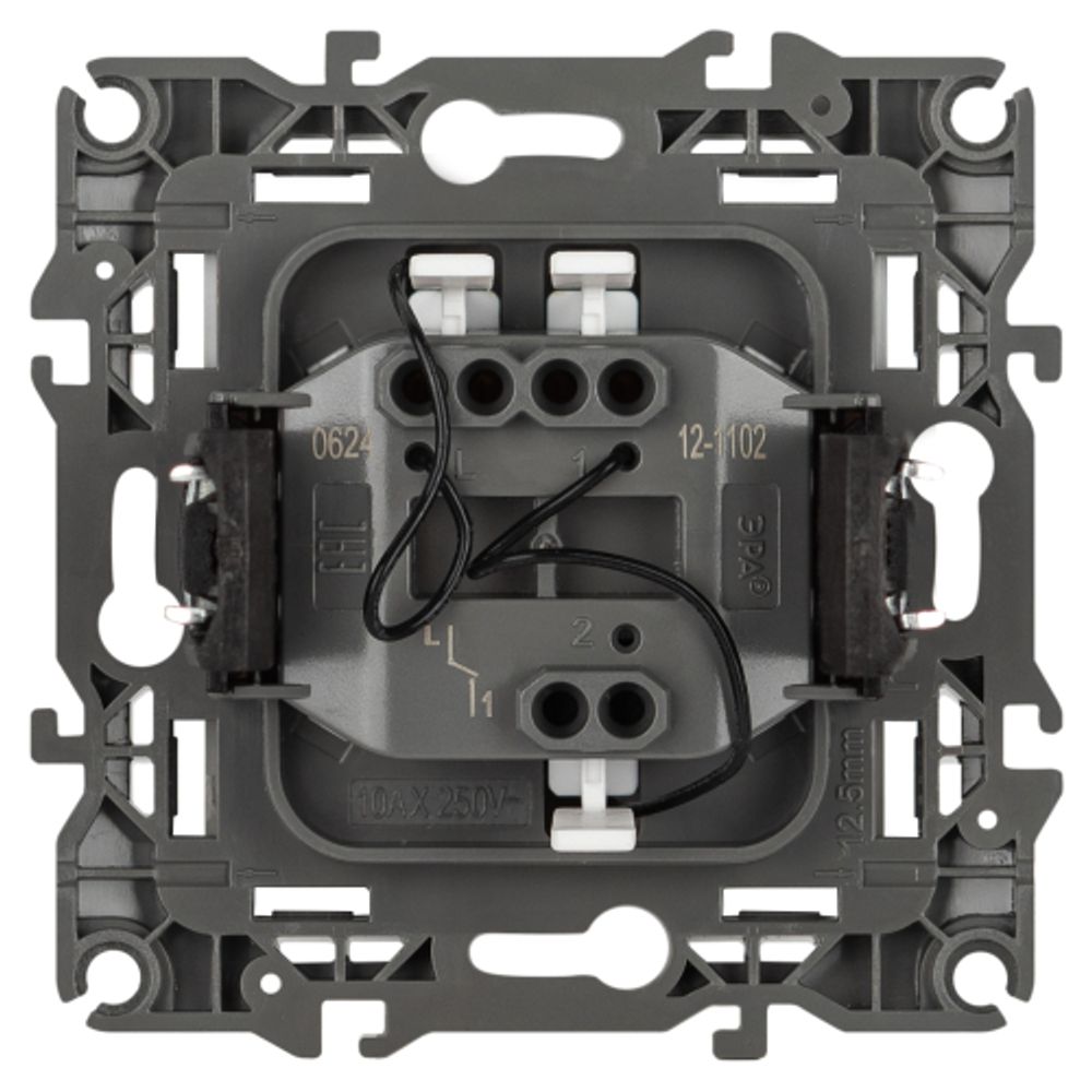 Выключатель ЭРА Серия 12 12-1102-16 с подсветкой, 10АХ-250В, титан | ЭРА 12 Титан
