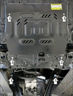 Защита стальная 2 мм Д, КПП JAC JS6 MOTODOR.78302