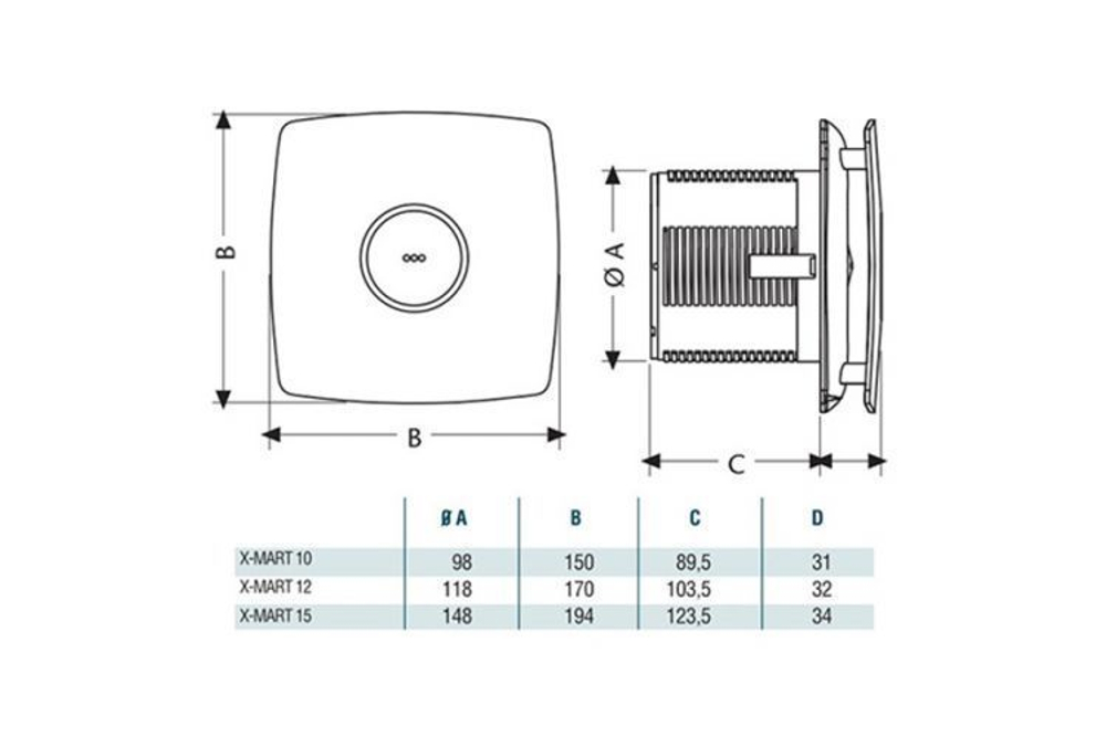 Накладной вентилятор Cata X-Mart 15 inox Timer
