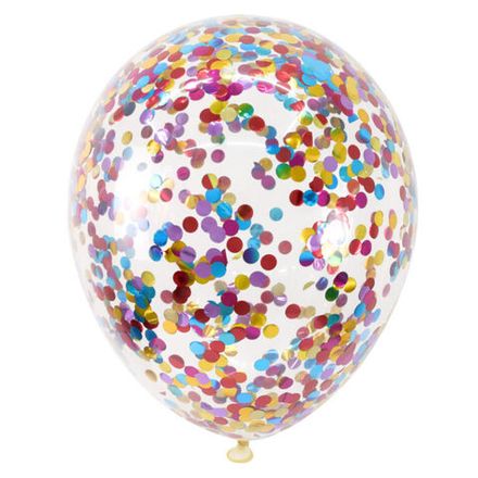 Прозрачные шары с "Конфетти - кругами" 35 см