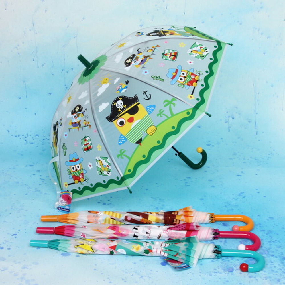 Зонт детский полуавтомат «Ultramarine- Веселые зверята», 8 спиц, d-86, в сложе. виде 65см