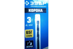 ЗУБР d 3x60/30мм, спиральное сверло по дереву , М-образная заточка