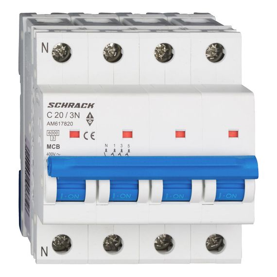 Автоматический выключатель Schrack Technik 3P+N C 20A 6kA Amparo AM617820--